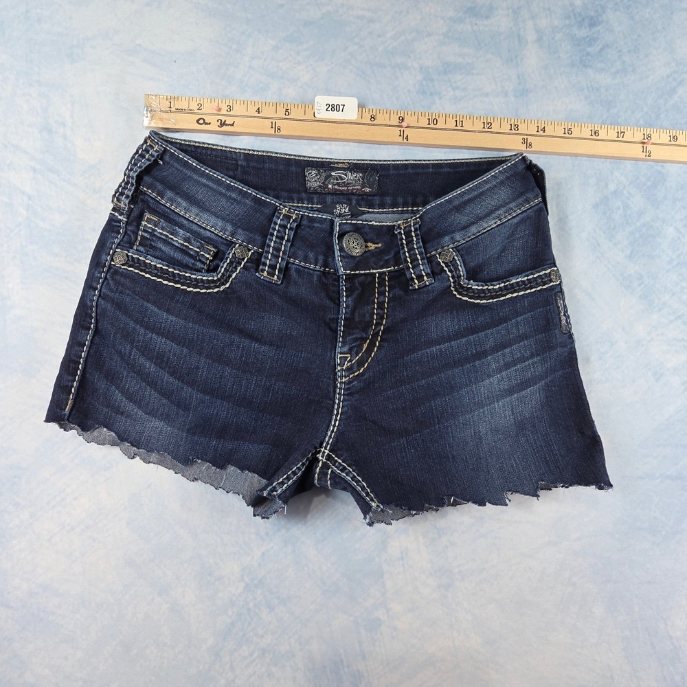 Silver Jeans Co Suki Skinny Dark Wash Denim Cutoff‎ Shorts Women 27 W27/L31